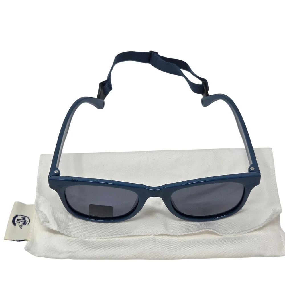 COCOSAND Kids Sunglasses Blue Frames with Adjustable Strap UV Protective Eyewear